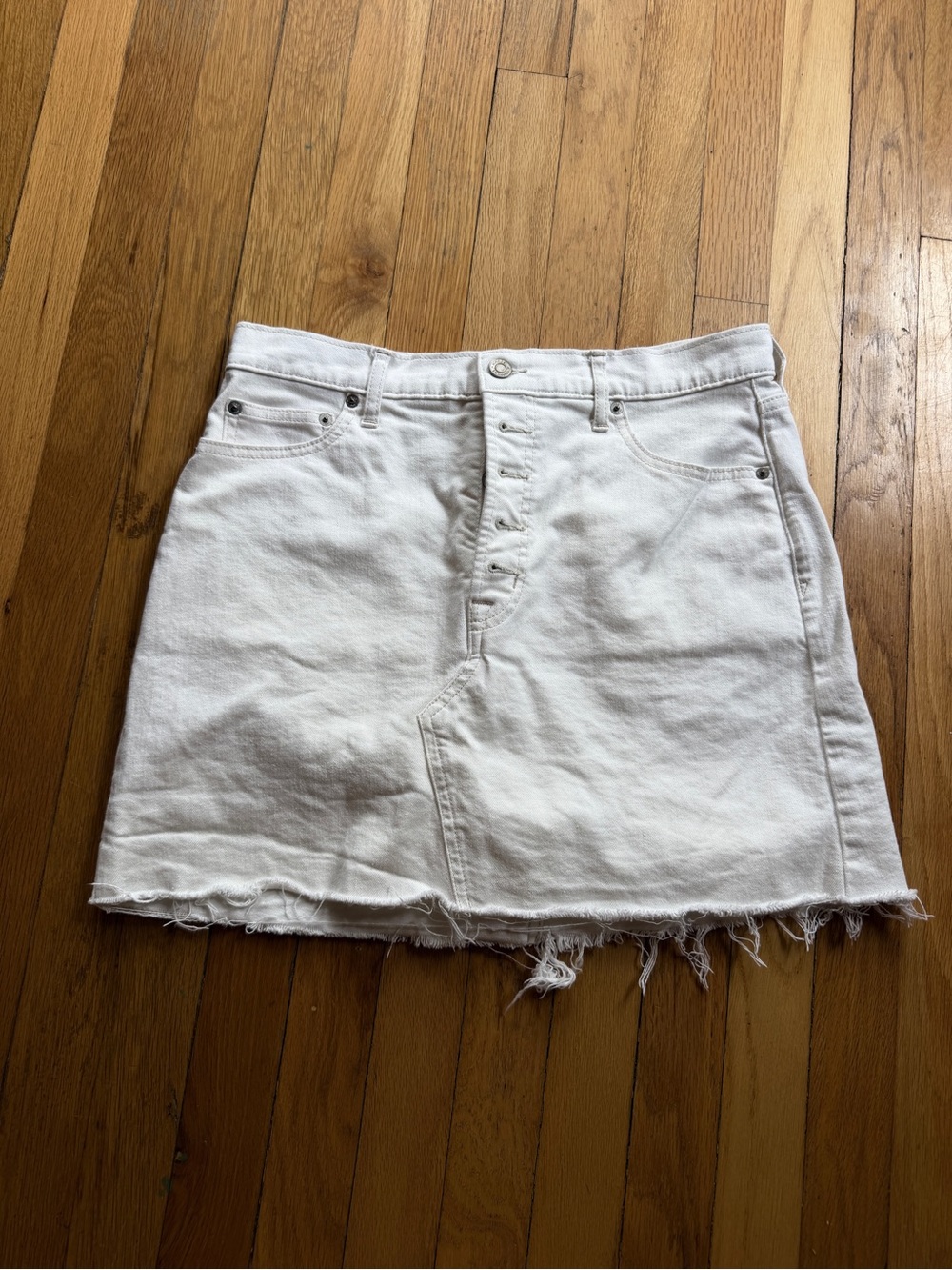 Gap white denim mini skirt